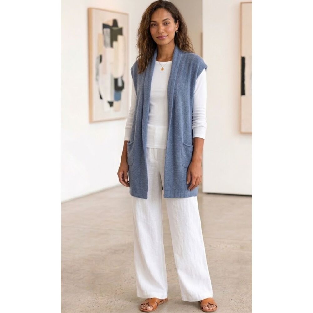 Tyler Boe Sleeveless Open Front Cardigan Sweater Vest Women's Size Small